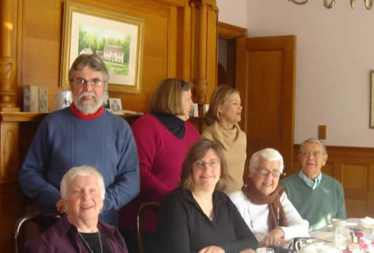 Enthusiastic Janites at a Jane Austen quiz brunch at the Governor's House literary weekend